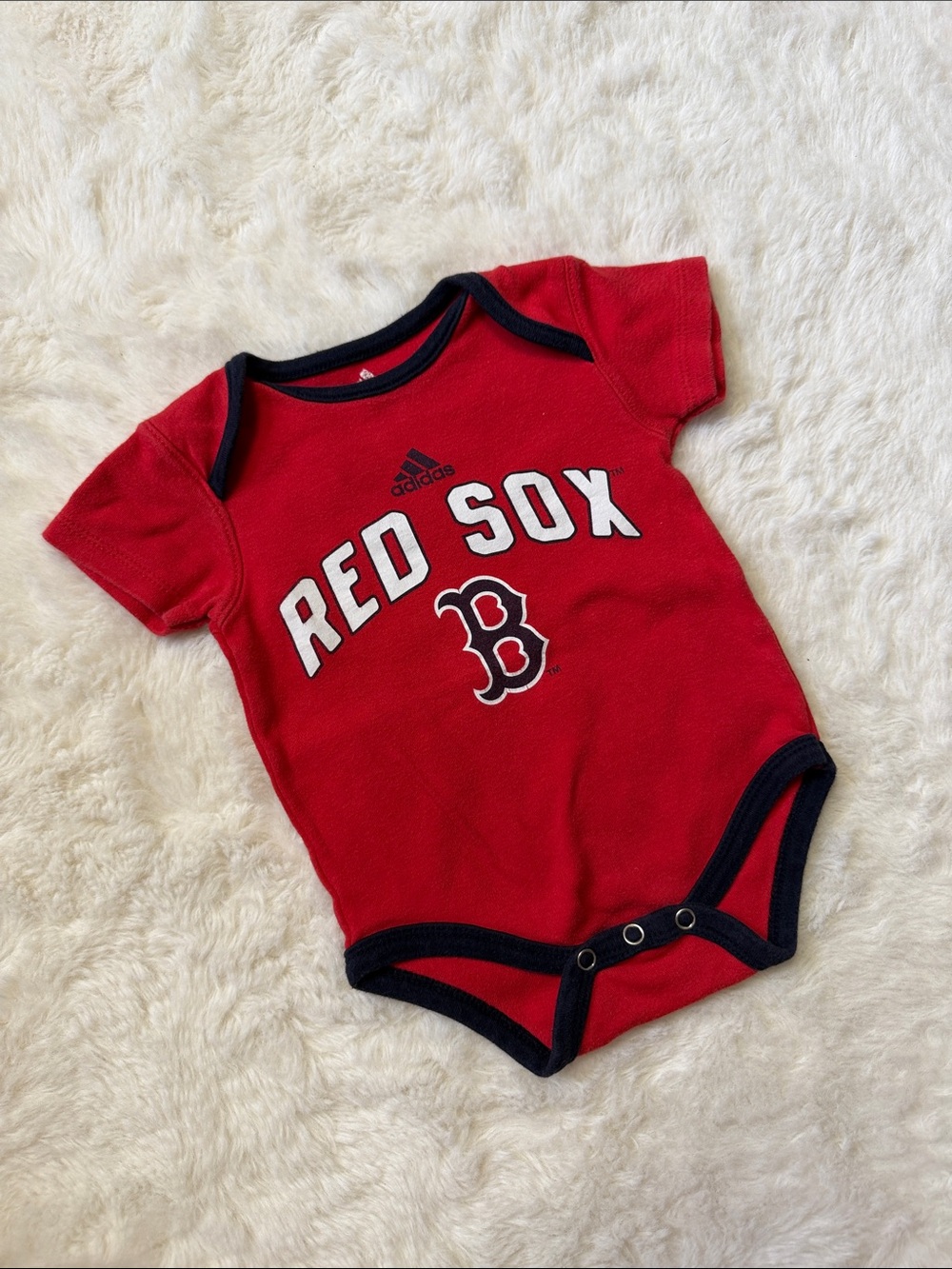 Adidas Red Boston Red Sox Infant Bodysuit with Navy Trim - size 3-6 months